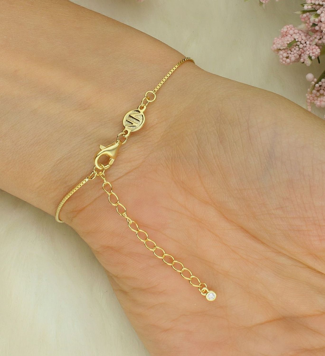 Bransoletka damska srebrna pozłacana z koniczynkami Armonica Nomination 241303 003.png